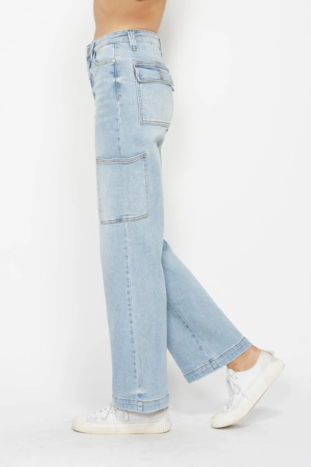 Judy Blue High Waist Straight Cargo Jeans