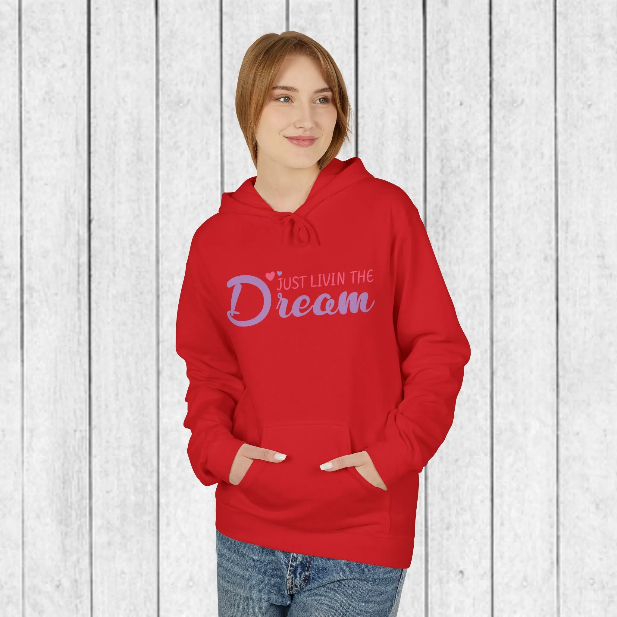 Just Livin' The Dream Hoodie - Unisex Midweight Softstyle Fleece, Cozy Casual Wear