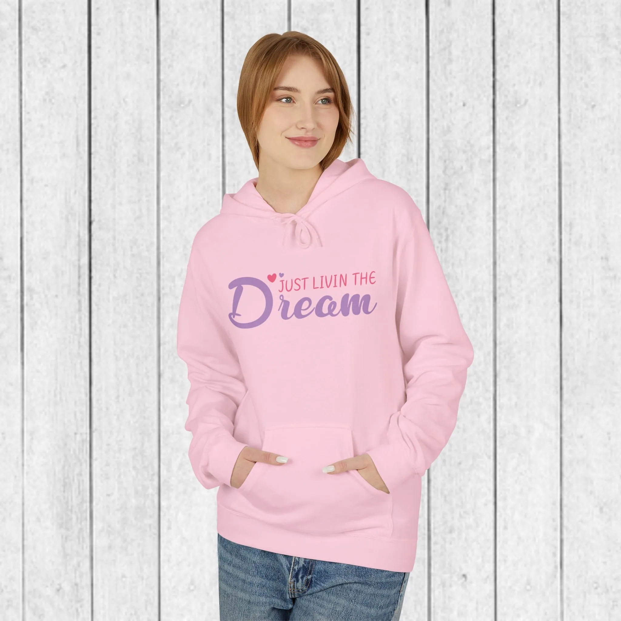 Just Livin' The Dream Hoodie - Unisex Midweight Softstyle Fleece, Cozy Casual Wear