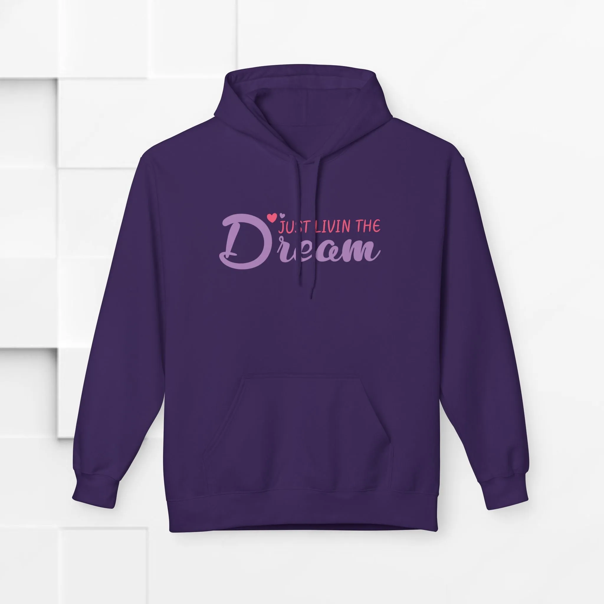 Just Livin' The Dream Hoodie - Unisex Midweight Softstyle Fleece, Cozy Casual Wear
