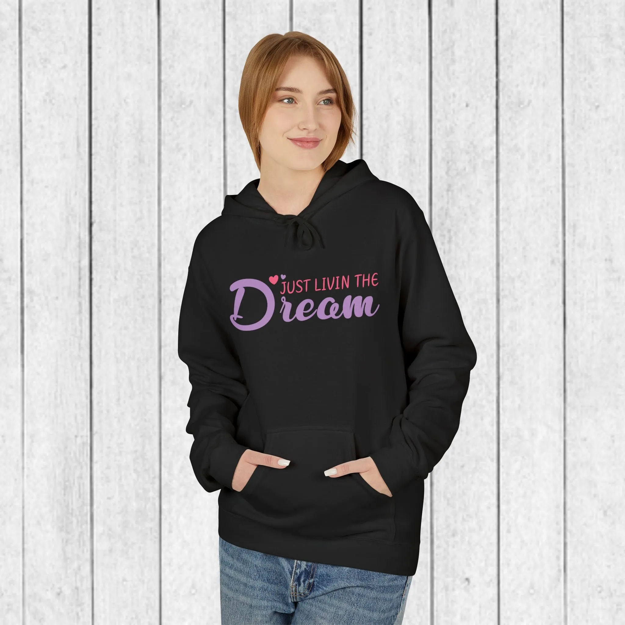Just Livin' The Dream Hoodie - Unisex Midweight Softstyle Fleece, Cozy Casual Wear