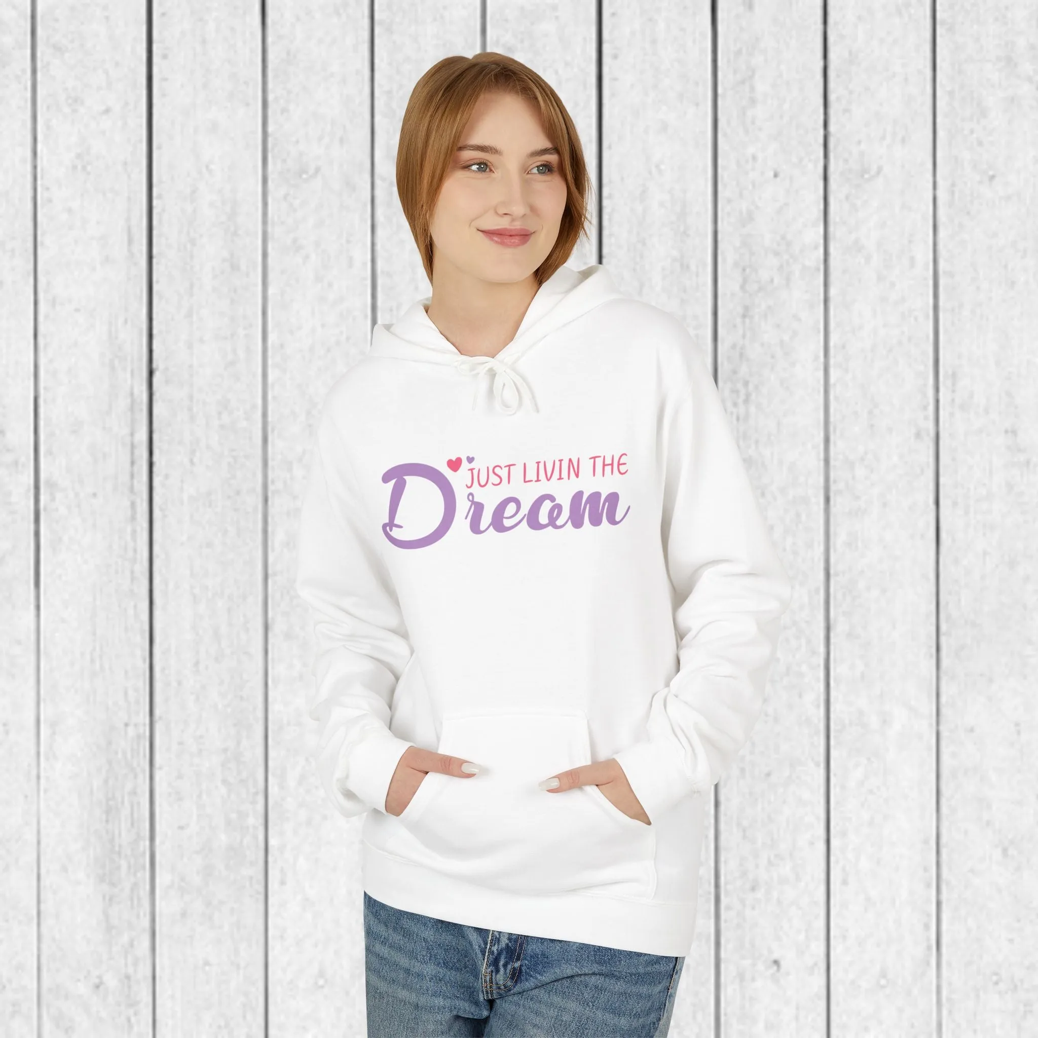 Just Livin' The Dream Hoodie - Unisex Midweight Softstyle Fleece, Cozy Casual Wear