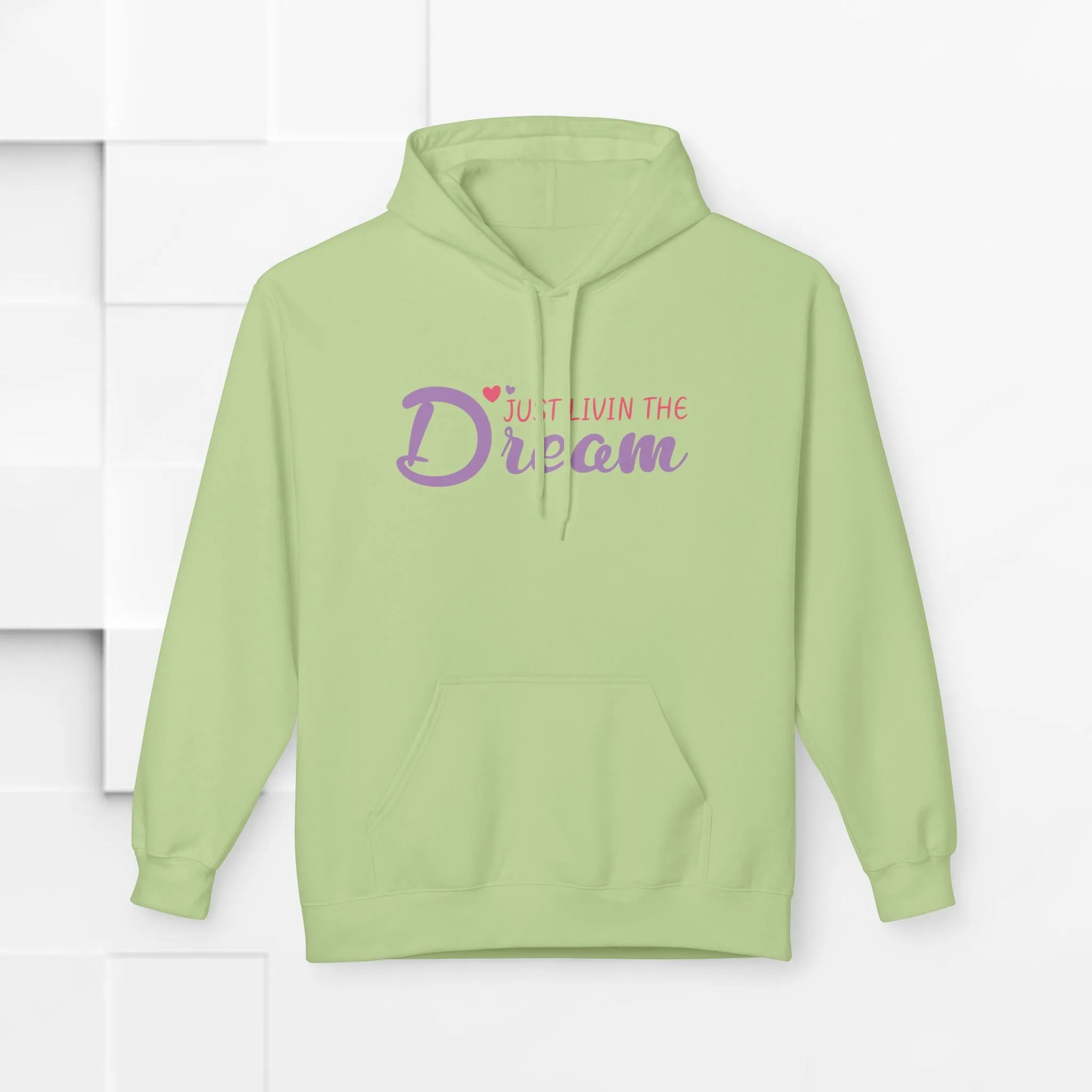 Just Livin' The Dream Hoodie - Unisex Midweight Softstyle Fleece, Cozy Casual Wear