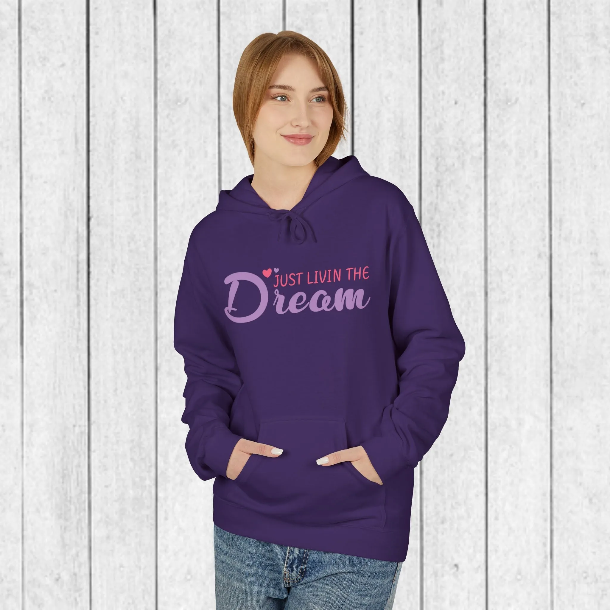 Just Livin' The Dream Hoodie - Unisex Midweight Softstyle Fleece, Cozy Casual Wear