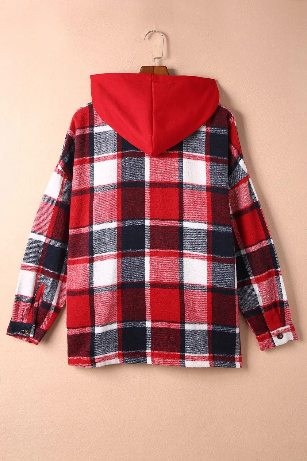 KaleaBoutique Stylish Hooded Plaid Button Front Shacket
