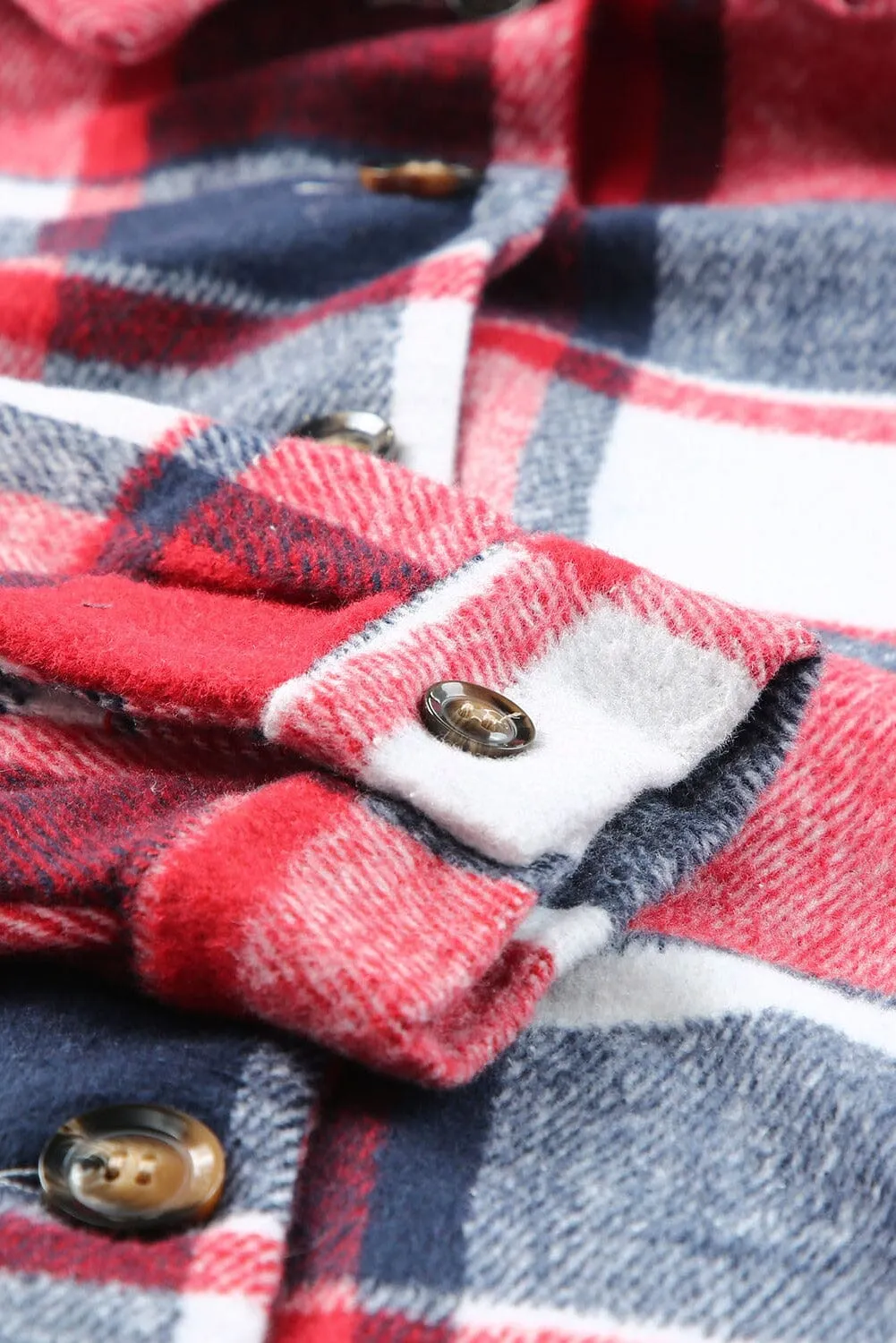 KaleaBoutique Stylish Hooded Plaid Button Front Shacket