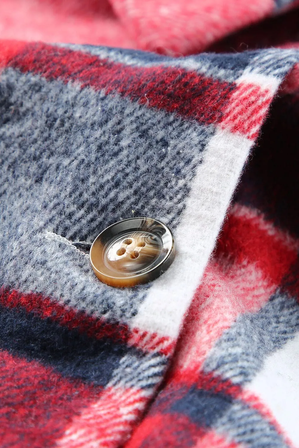 KaleaBoutique Stylish Hooded Plaid Button Front Shacket