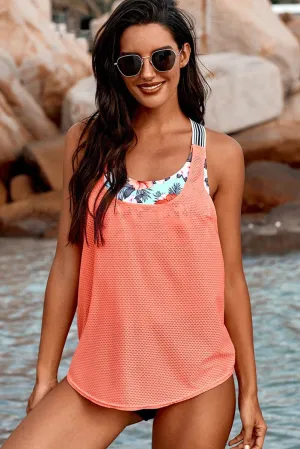 KaleaBoutique Stylish Printed Splicing 2 Piece Racerback Tankini