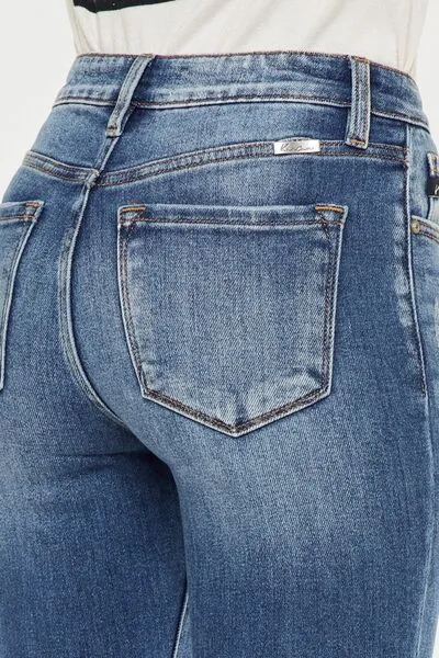 Karlie Kancan High Waist Distressed Raw Hem Ankle Skinny Jeans