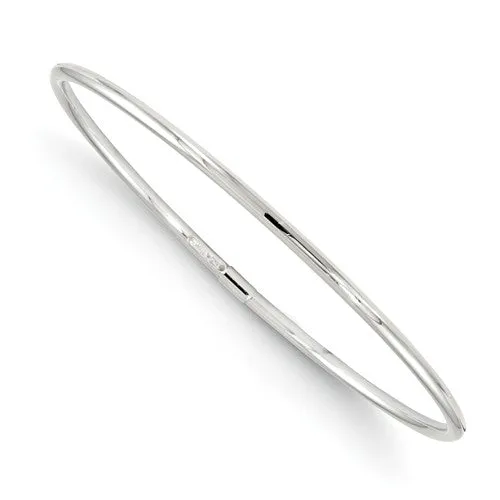 Ladies 10 Karat White Gold Slip On Bangle