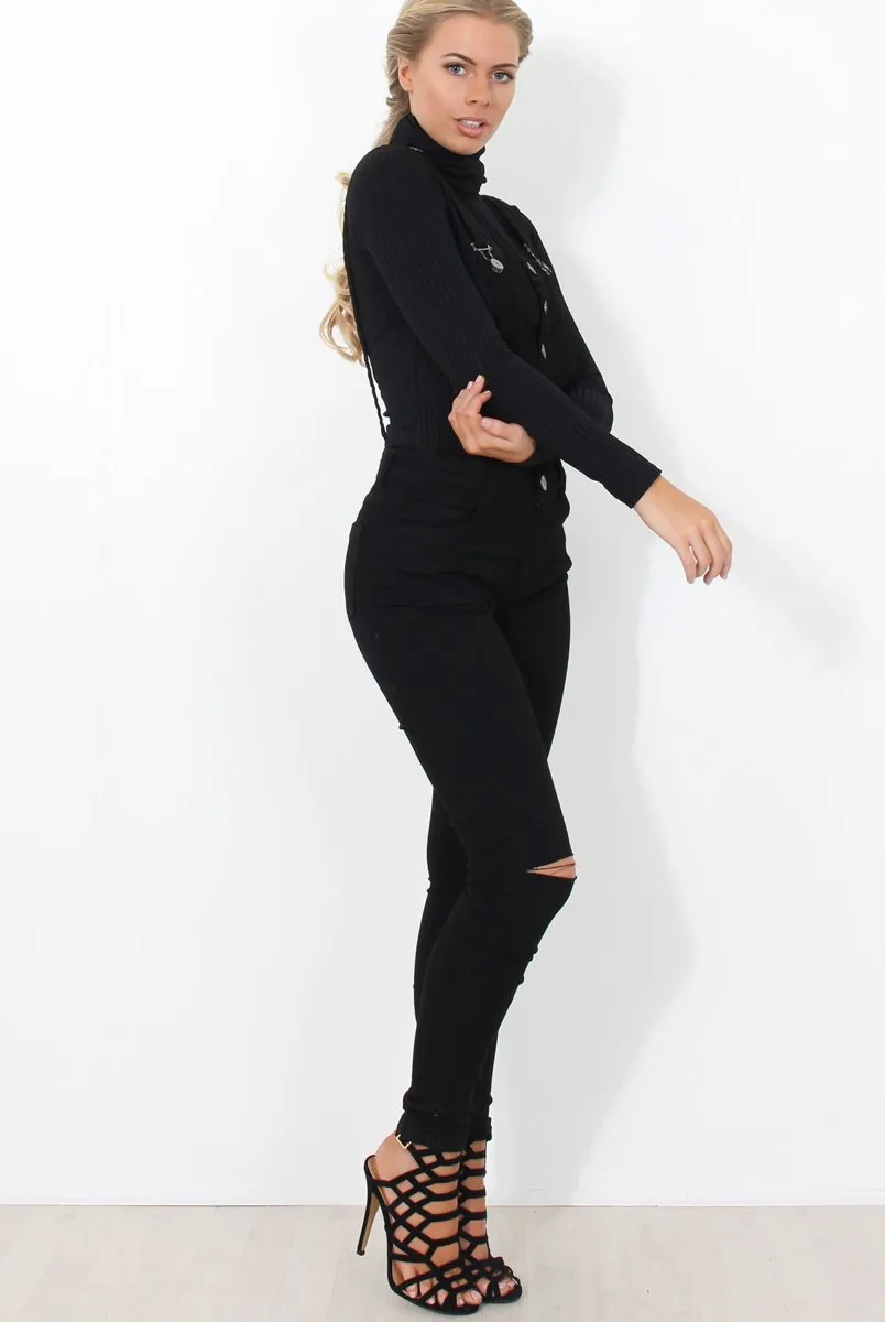 Lavine Black Dungarees