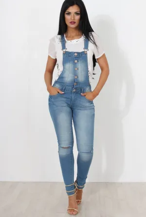 Lavine Mid Blue Dungarees