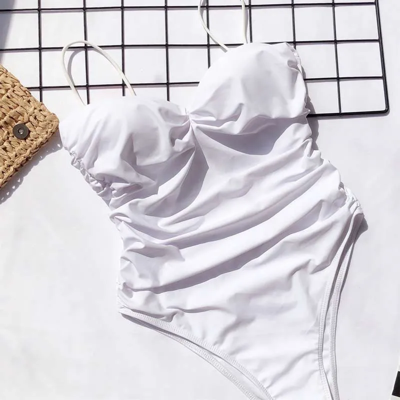 Leopard Pattern Sleeveless Spaghetti Strap One Piece Swimsuit