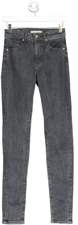 Levi's Grey 721 High Rise Skinny Jeans UK W25