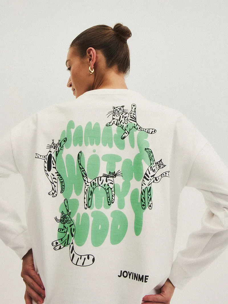 Longsleeve Relaxed, Yoga Cat Buddies