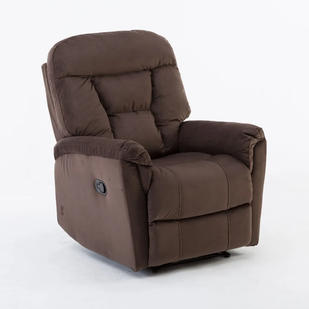 Manual Recliner Chair Overstuffed Comfortable Fabric