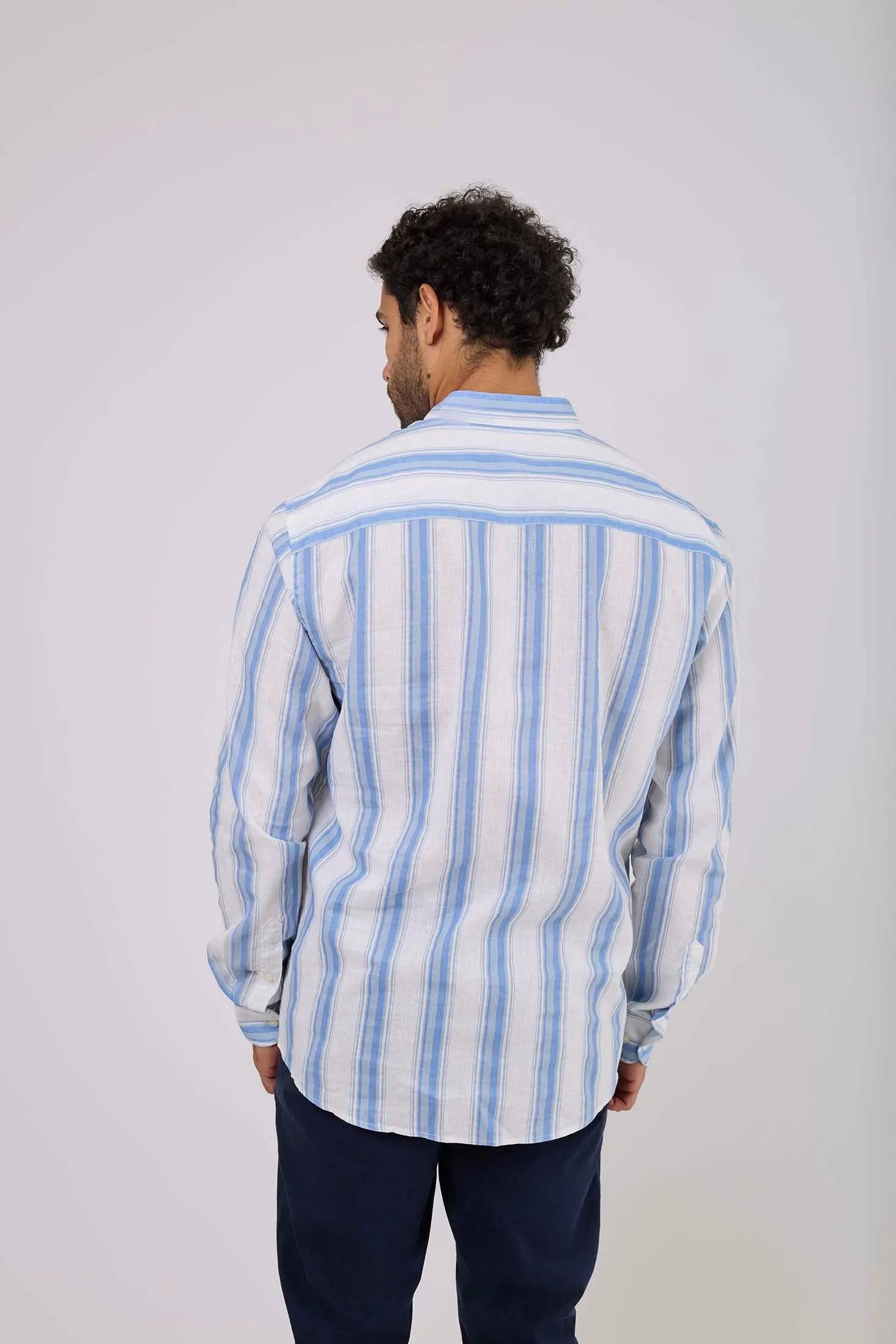 Men Shirt Casual Regular Fit Blue