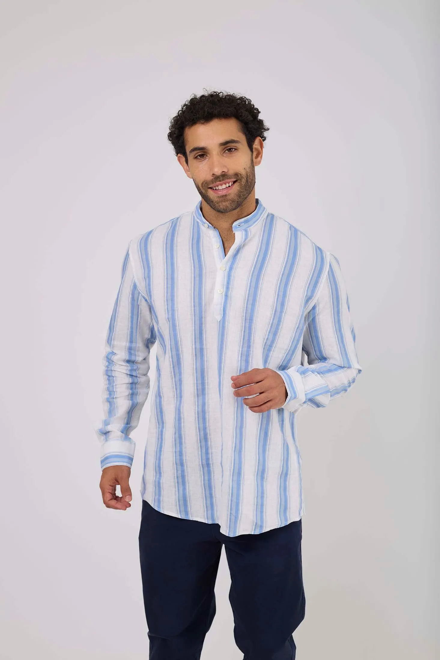 Men Shirt Casual Regular Fit Blue