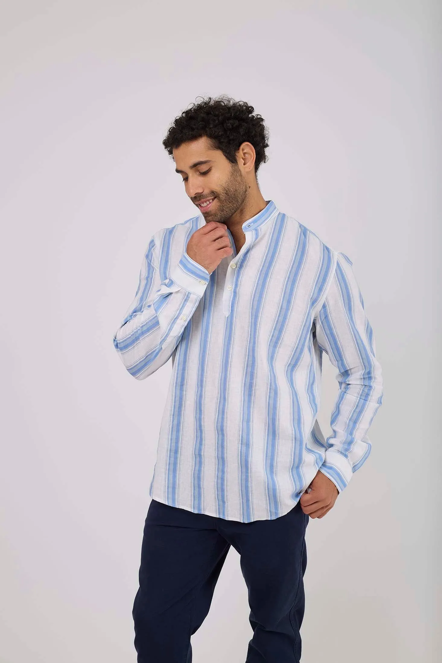 Men Shirt Casual Regular Fit Blue