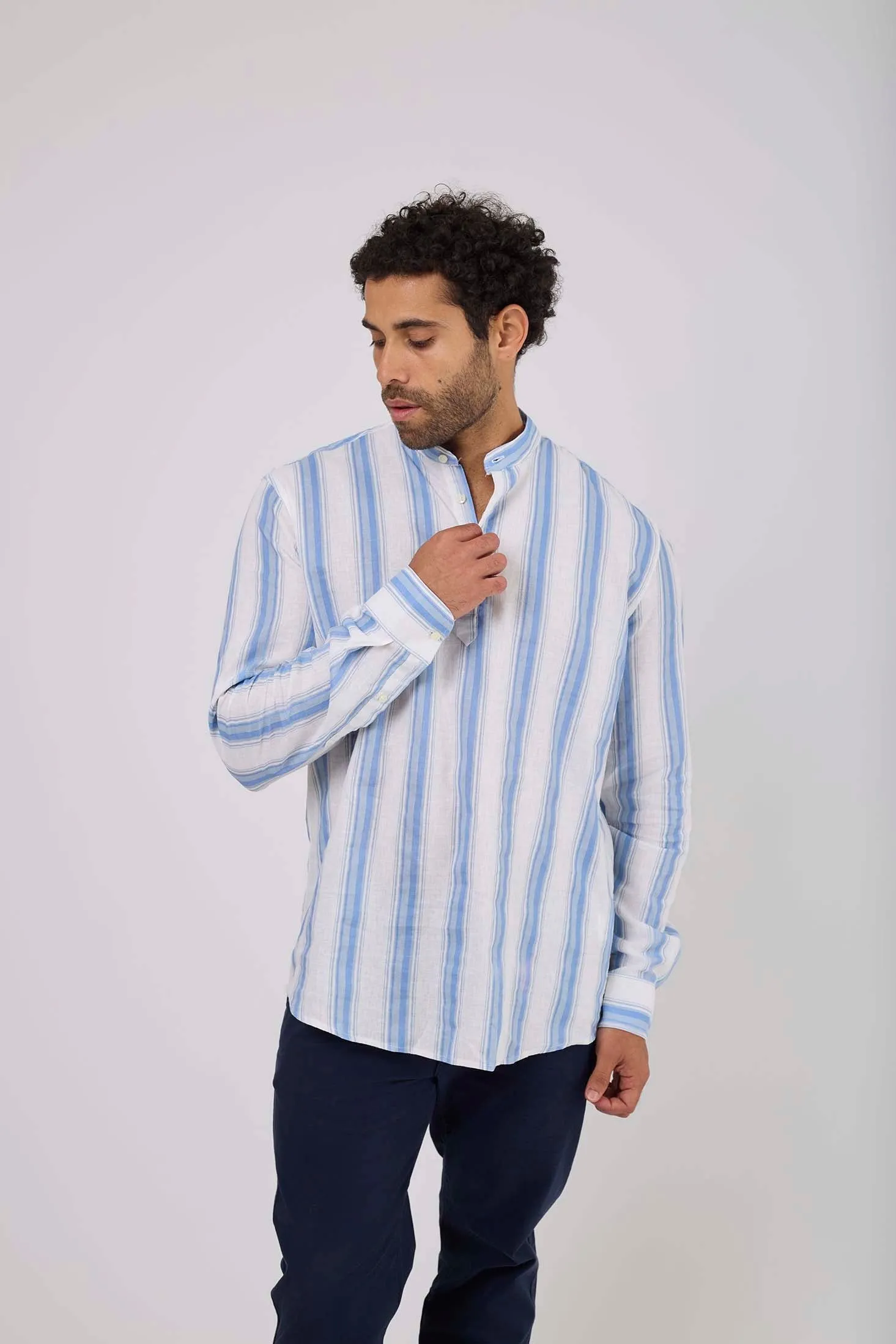 Men Shirt Casual Regular Fit Blue