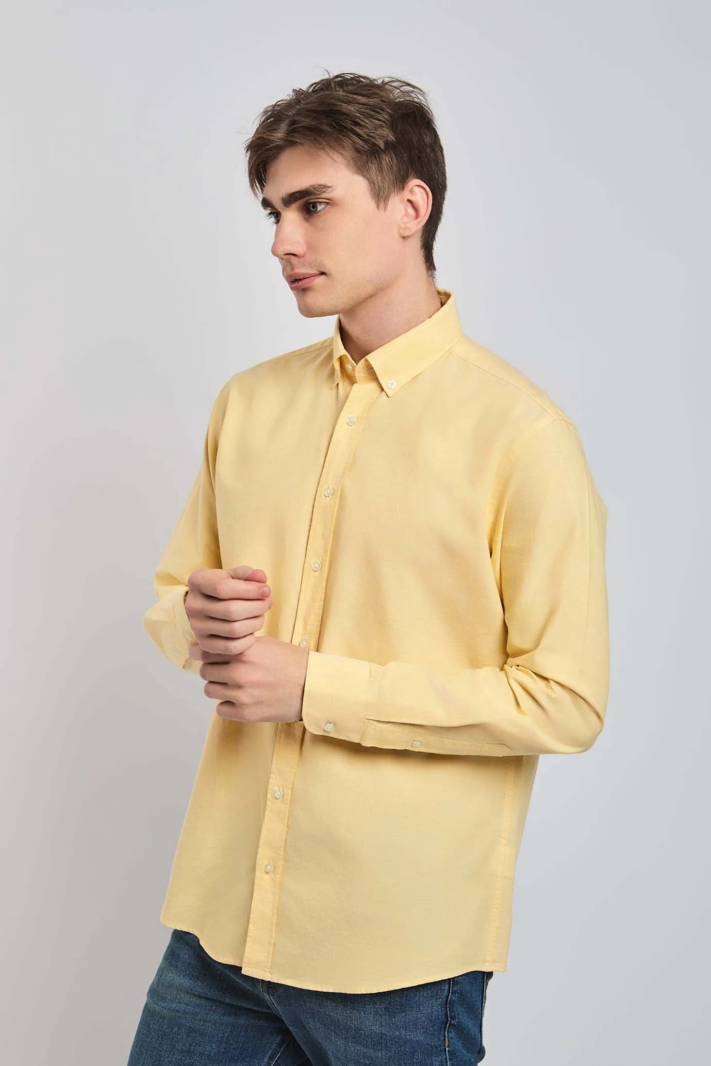 Men Shirt Casual Regular Fit orange