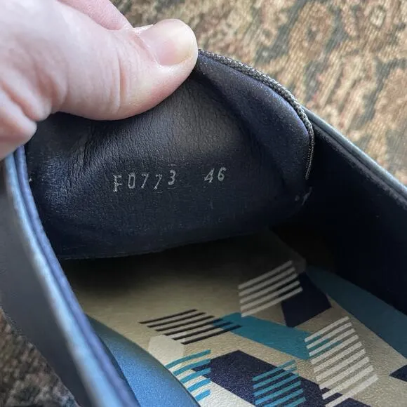 Men’s Fluchos FO773 KEMP Navy Leather Dress Casual Work Shoes Size US 13 | EU 46