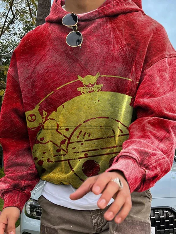 Men's Stylish Anime Print Hoodie