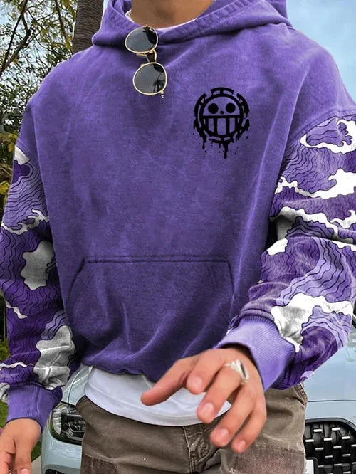 Men's Stylish Anime Print Hoodie