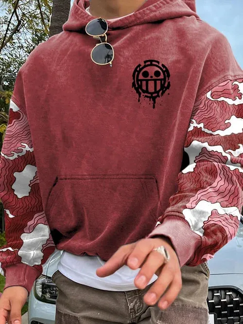 Men's Stylish Anime Print Hoodie