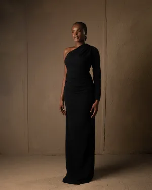 Mono-strap Maxi dress Black