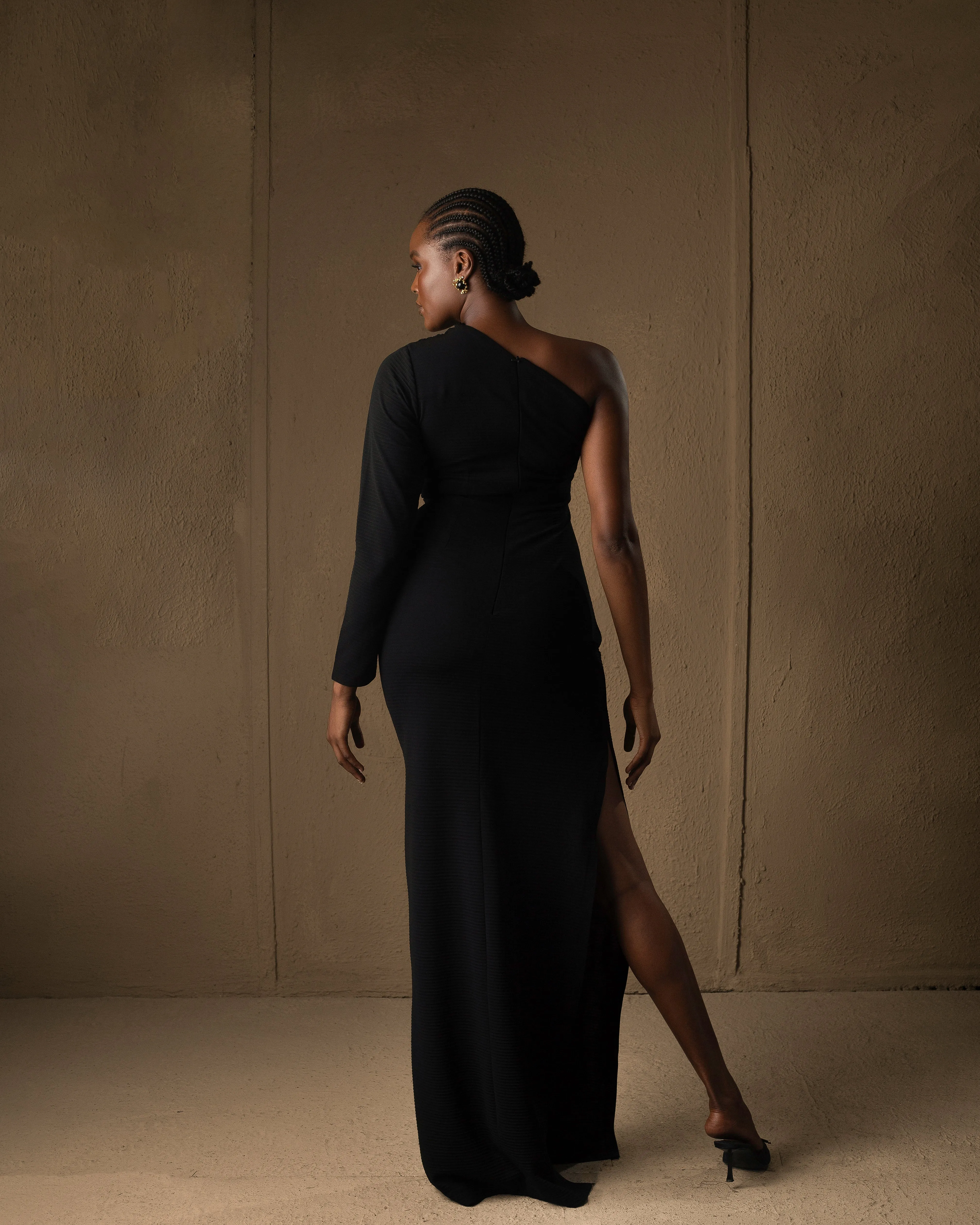 Mono-strap Maxi dress Black