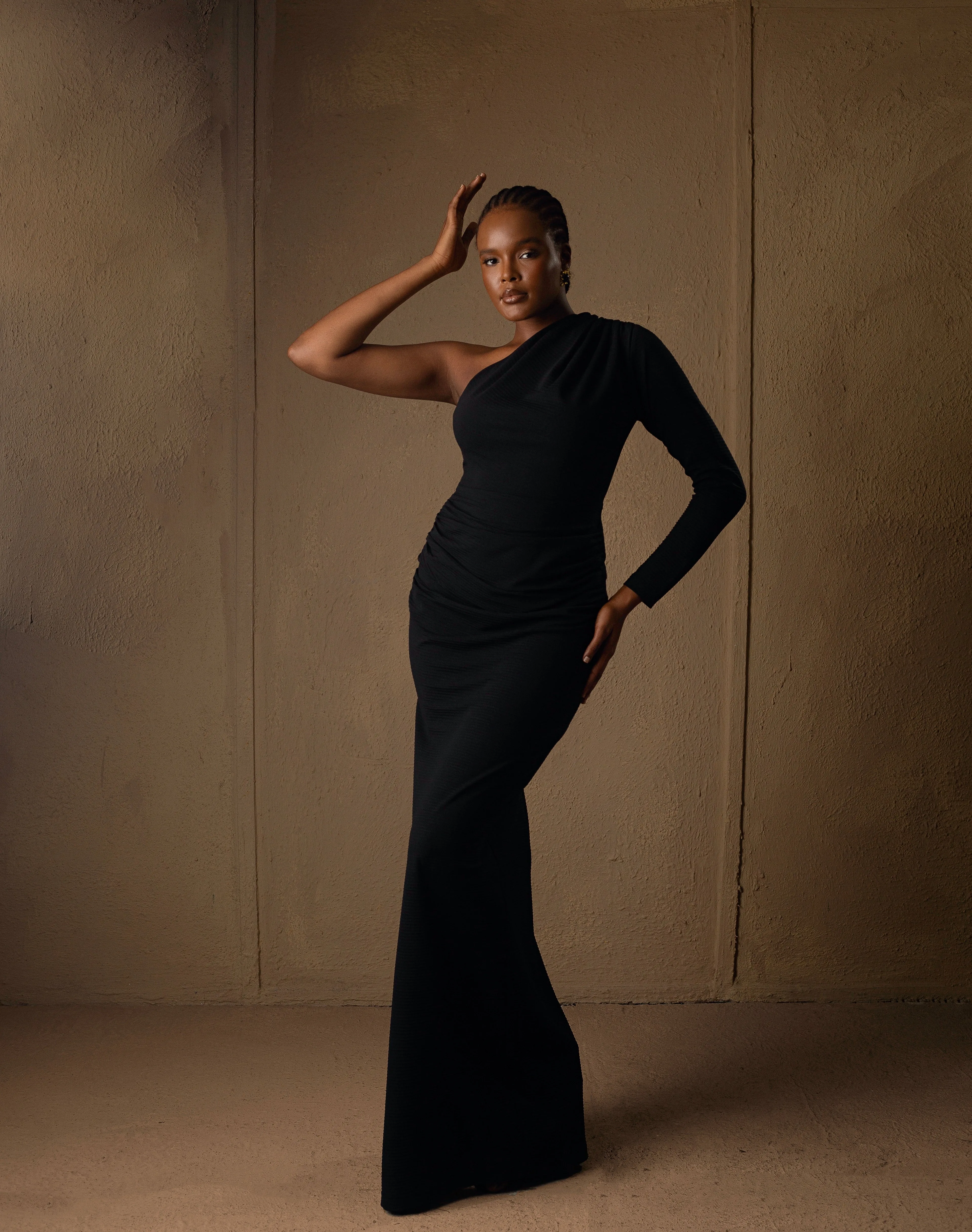 Mono-strap Maxi dress Black