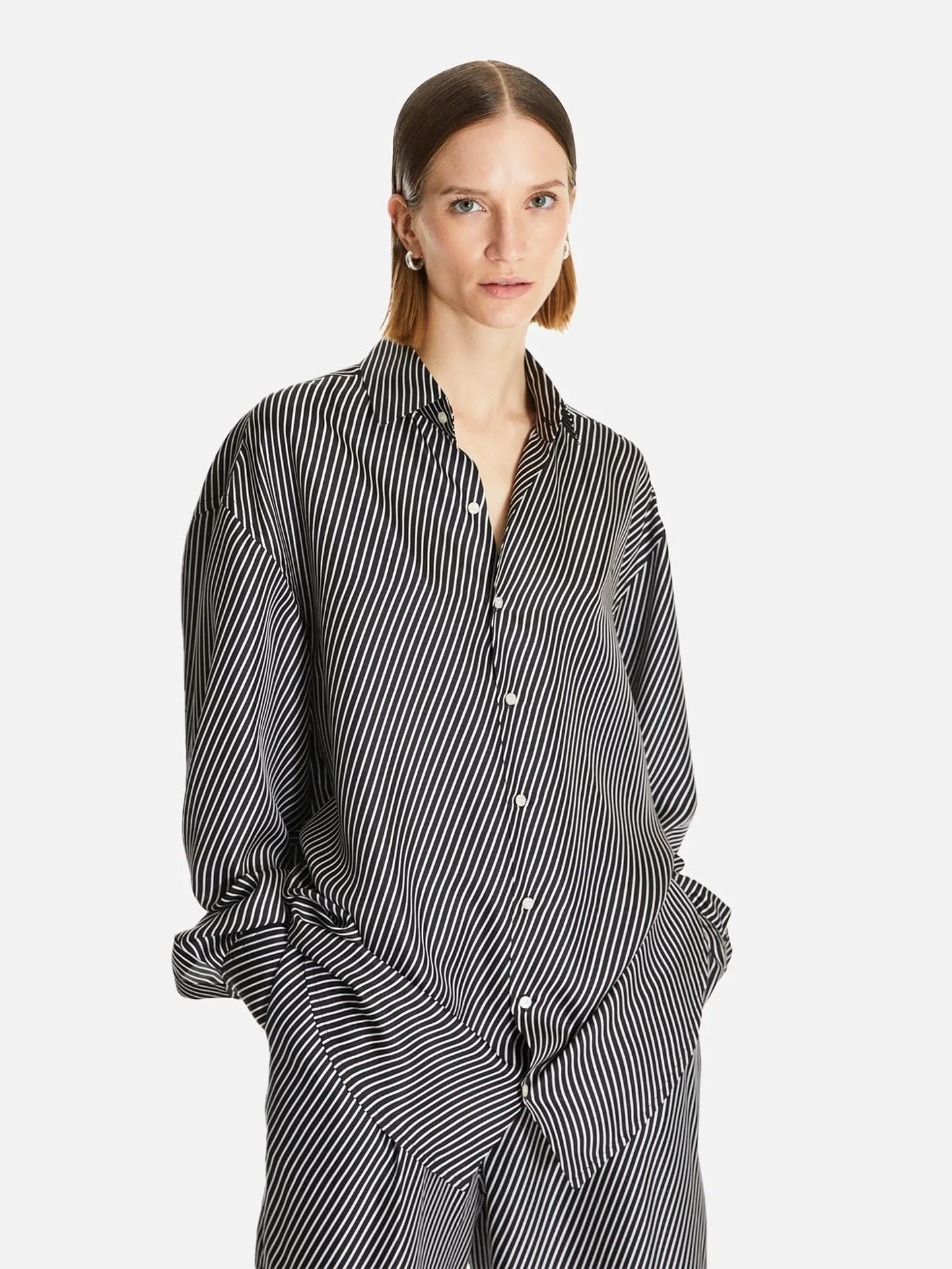 Nagiso Unisex Relaxed Kesim İpek Gömlek