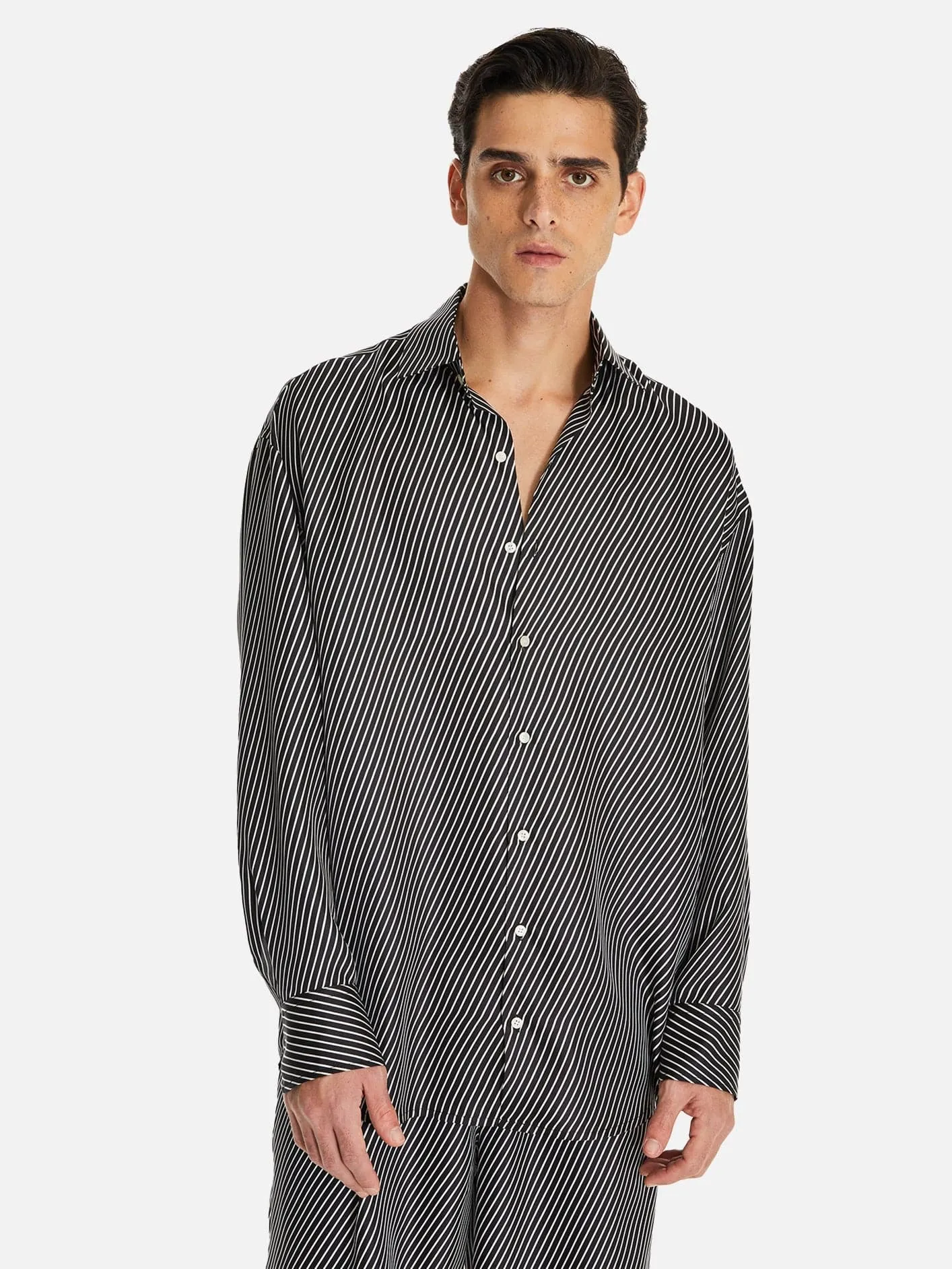 Nagiso Unisex Relaxed Kesim İpek Gömlek