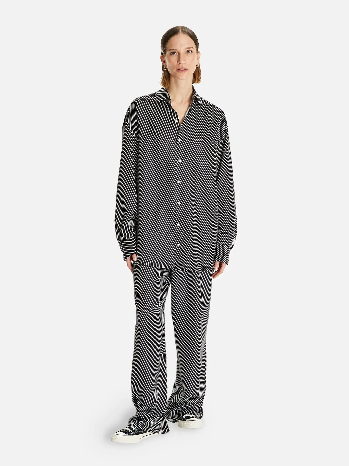 Nagiso Unisex Relaxed Kesim İpek Gömlek