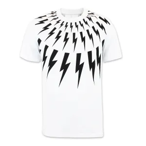 Neil Barrett - Fair-Isle Thunderbolt T-Shirt in White
