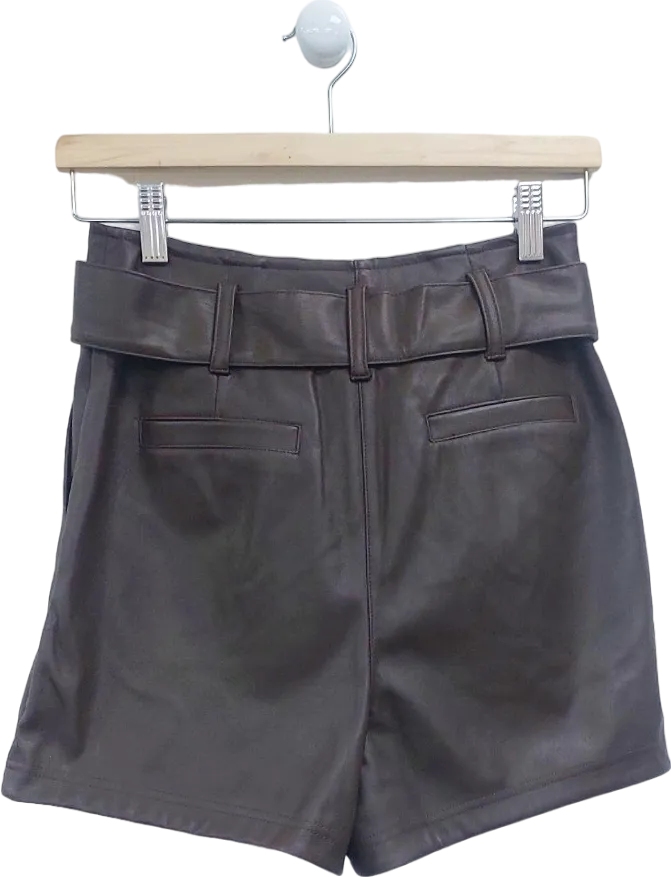 New Look Brown Tara Tie Waist Shorts UK 6