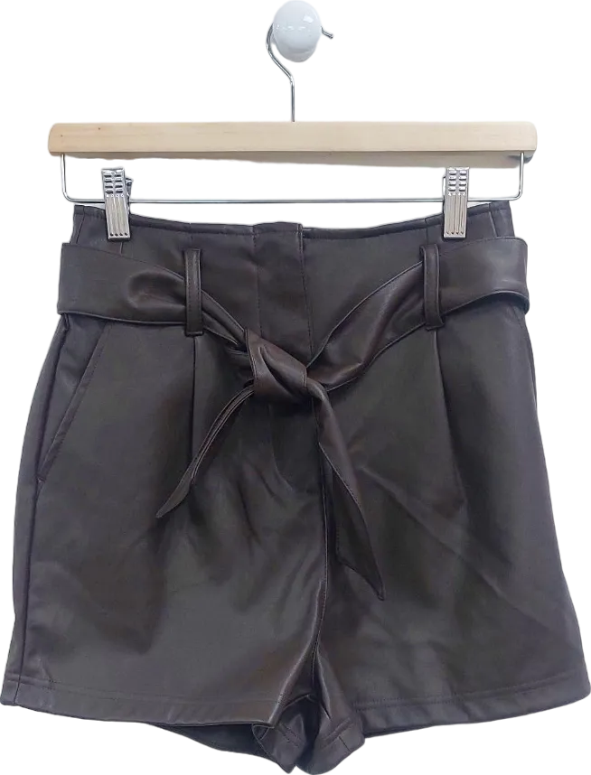 New Look Brown Tara Tie Waist Shorts UK 6