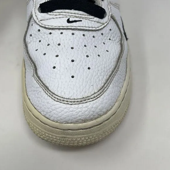Nike Air Force 1 Mid LV8 Shoes GS Youth Size 7 White Black Leather AV3803 100