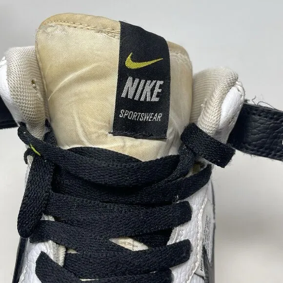 Nike Air Force 1 Mid LV8 Shoes GS Youth Size 7 White Black Leather AV3803 100