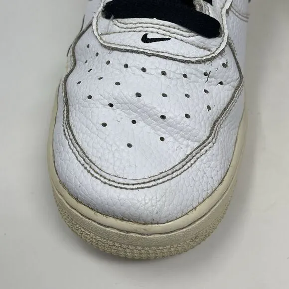 Nike Air Force 1 Mid LV8 Shoes GS Youth Size 7 White Black Leather AV3803 100