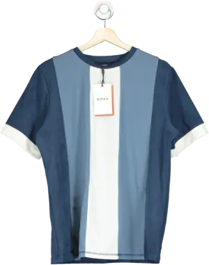 Novu Blue and White Striped T-Shirt UK L