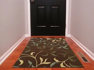 Ottomanson Ottohome Collection Non-slip Contemporary Leaves Design Area Rug ,3'3 x 4'7, Brown