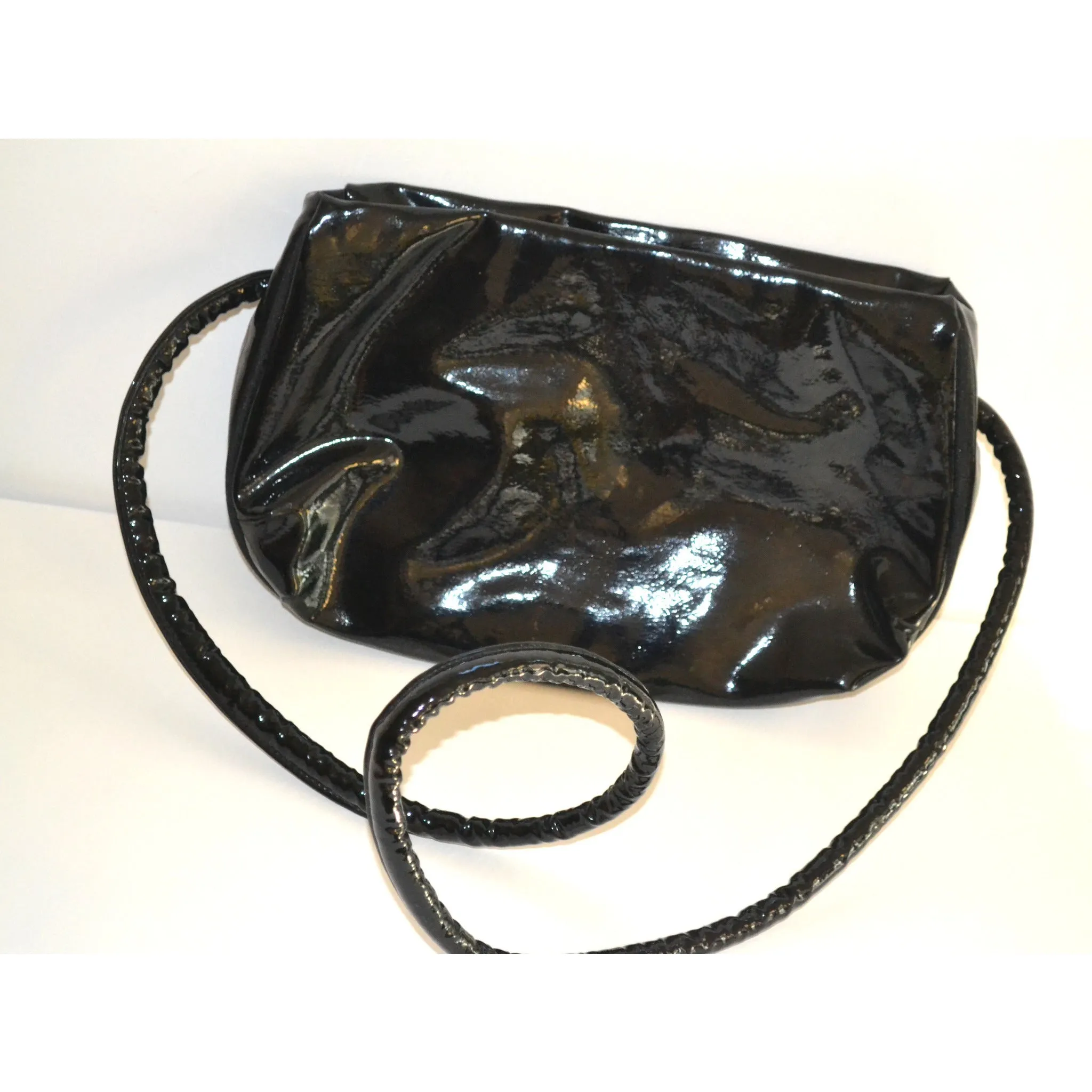 Patent Leather Licorice Handle Purse By Empress
