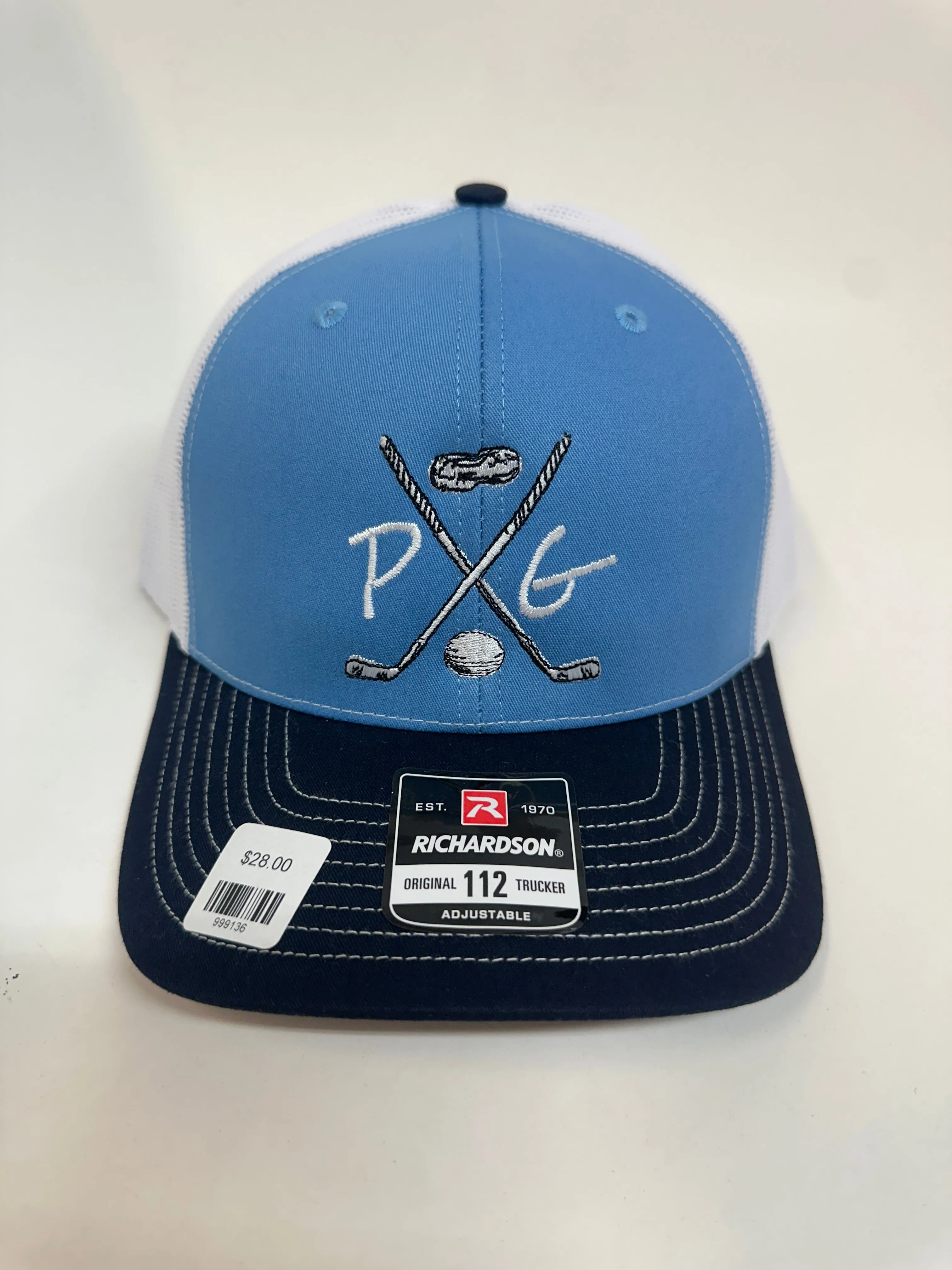 Peanuts and Golf Trucker Golf Hat - Light Blue Adjustable
