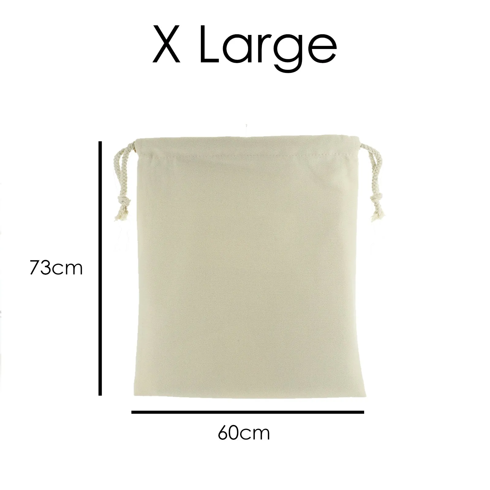 Personalised Canvas Sack with Stylish Text and Material Hearts Love Message Print