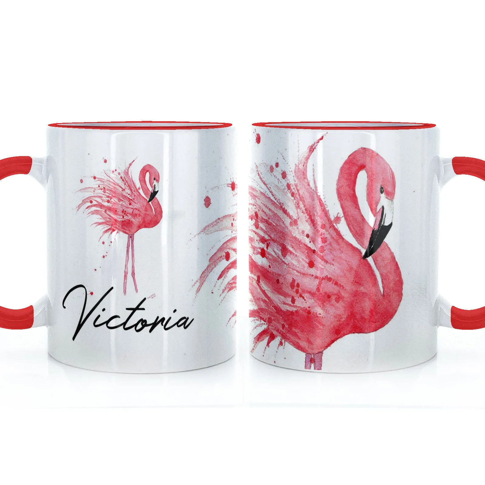 Personalised Mug with Stylish Text and Flamingo