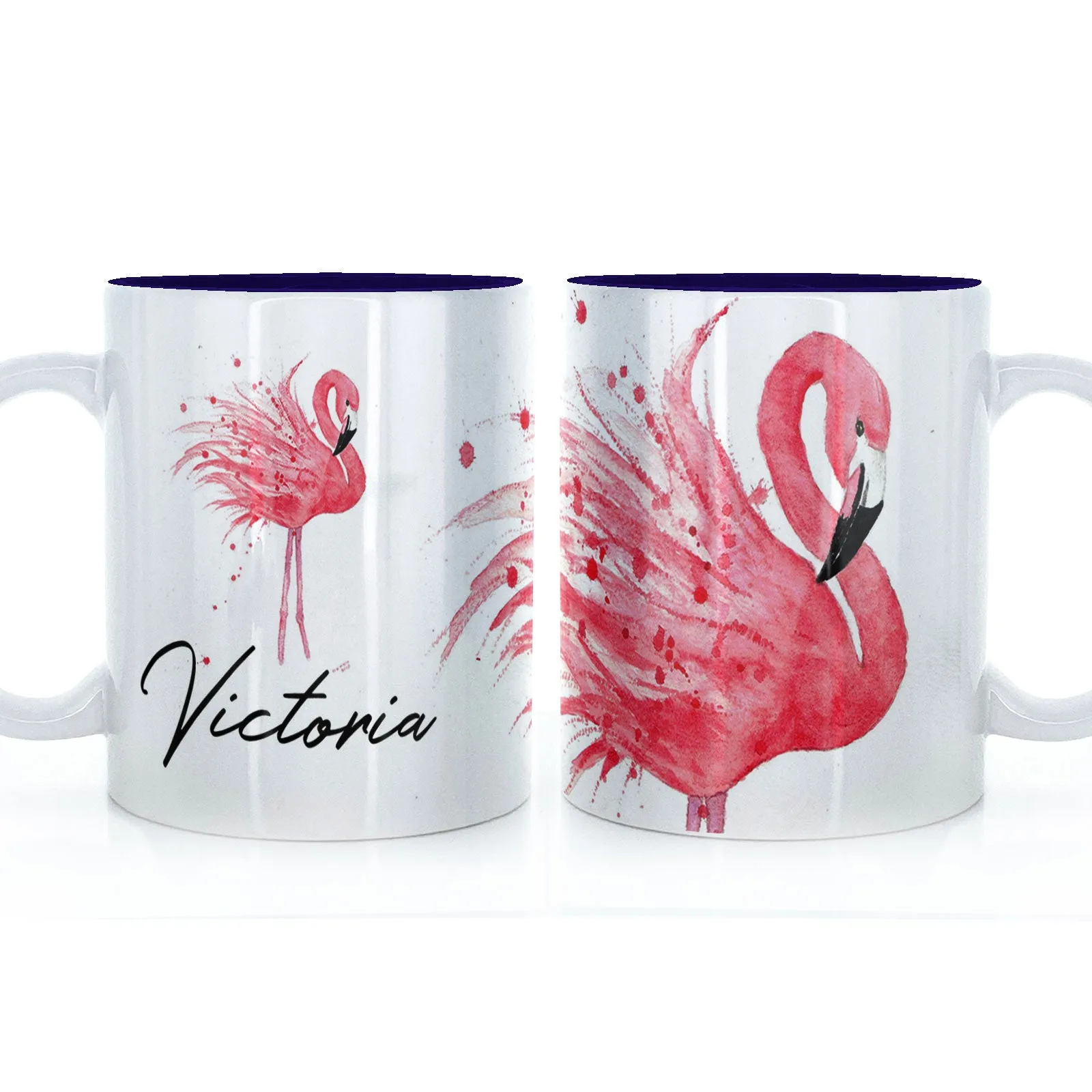 Personalised Mug with Stylish Text and Flamingo