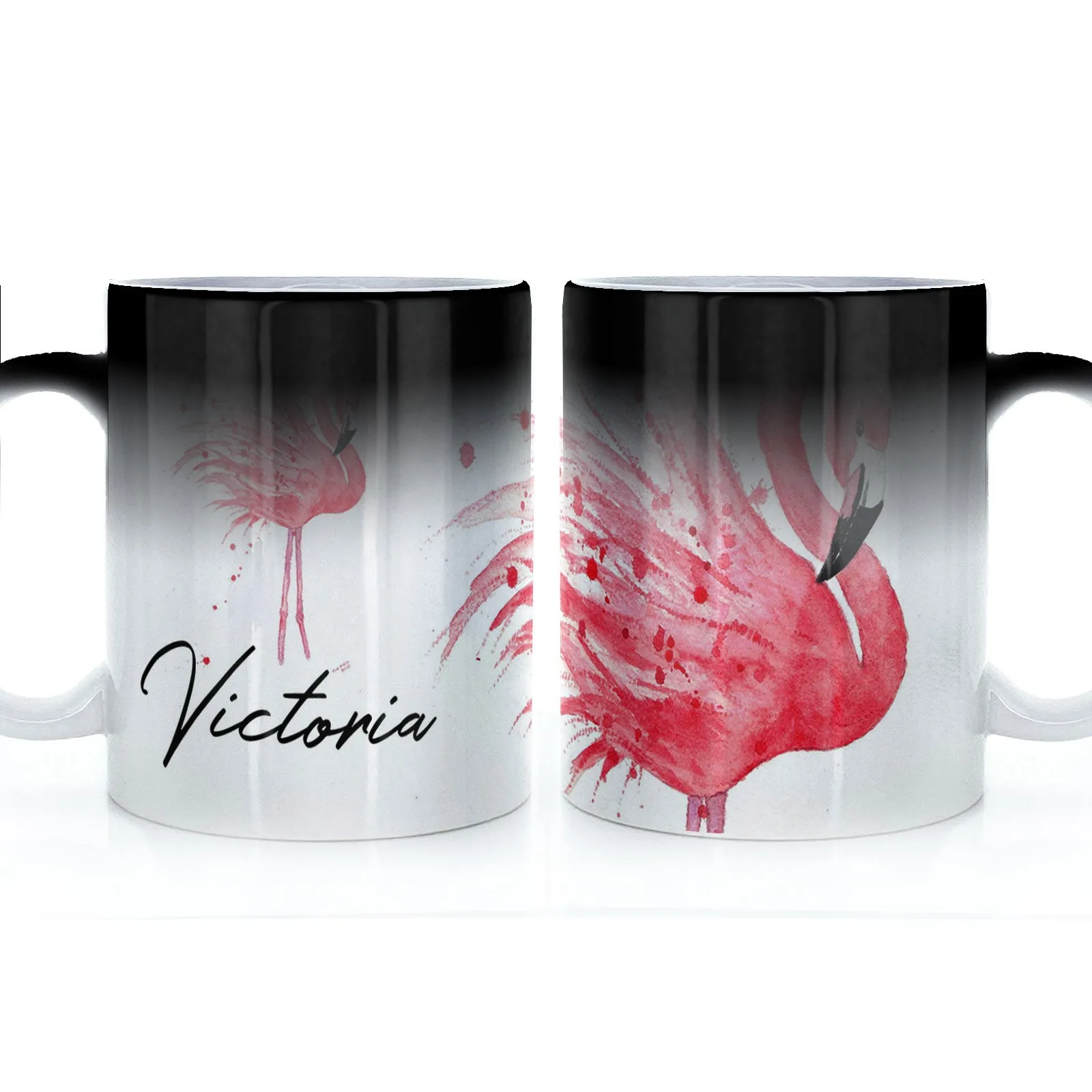 Personalised Mug with Stylish Text and Flamingo