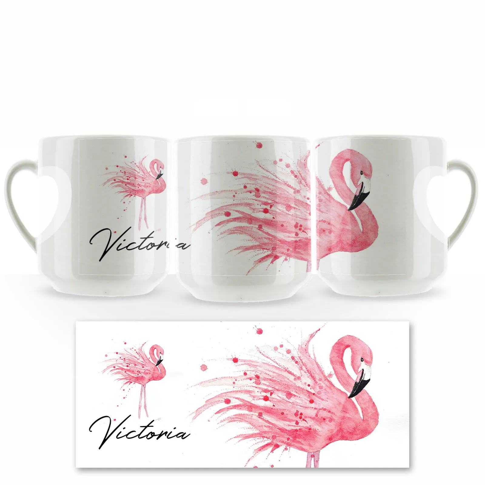 Personalised Mug with Stylish Text and Flamingo